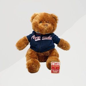 NWT Aeropostale Brown‎ Plush Teddy Bear Stuffed Animal With Blue Jacket 14"